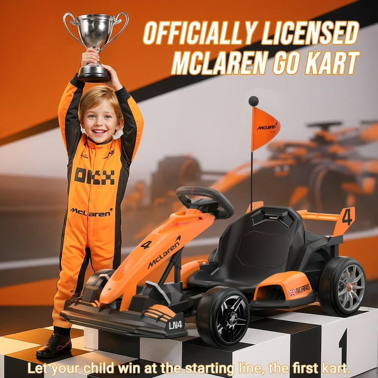 McLaren 36 Kids Electric Go Kart, 36V Powered Drift Racing Ride On