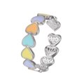 thumbnail image 2 of Y Anillo Ajustable Abertura De Moda En Forma De Corazón Para Mujeres Anillo Redondo Joyería Para Niñas Anillos, 2 of 2