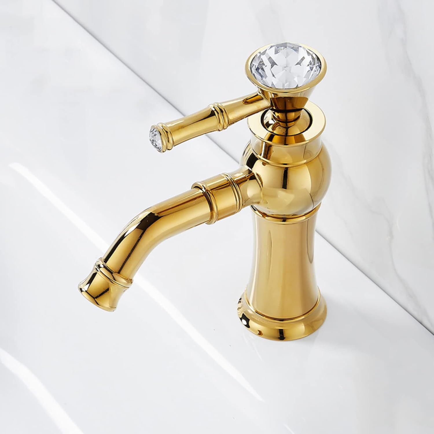 Antique Brass Bathroom Sink Faucet Gold, 360 Degree Swivel Spout Bathroom Sink Faucet, Single Hole Single Handle Bathroom Sink Faucet, High