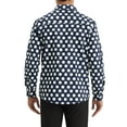 thumbnail image 3 of Camisas formales de puntos de polka INSPIRE CHIC para hombres con cuello de punta y mangas largas S Azul, 3 of 5