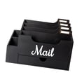 thumbnail image 1 of veasfak Countertop Mail Organizer Mail Basket Rustic Vintage Wooden Multipurpose Desk Organizer File Storage Holder for Paper Folders black, 1 of 8