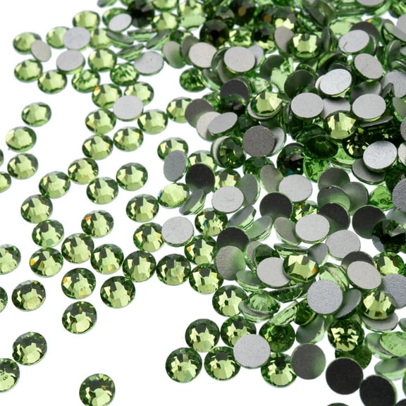 Crystal Lane DIY 432pcs SS12 (3mm) Peridot | Glass Round Flat Back Rhinestones