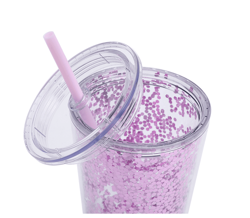 Reusable Clear Plastic Glitter Straws Long Hard Tumbler - Temu