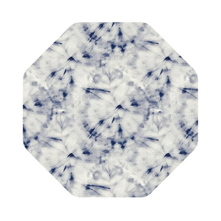 

Matuu Indigo Tie Dye for Cup Coasters Set of 6 Leather Coasters Desk Coasters for Office Measures 4” x 4” Octagon