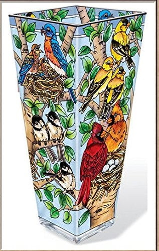 Multicolored Amia Songbird Handcrafted Glass Vase 