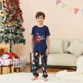 thumbnail image 2 of Odeerbi Christmas Pajamas for Family Holiday Short Sleeve Family Christmas Pajamas Matching Sets Kids Casual Print Top with Bottom Outfits Home Wear Sleepwear Family Matching PJs Set Blue, 2 of 7