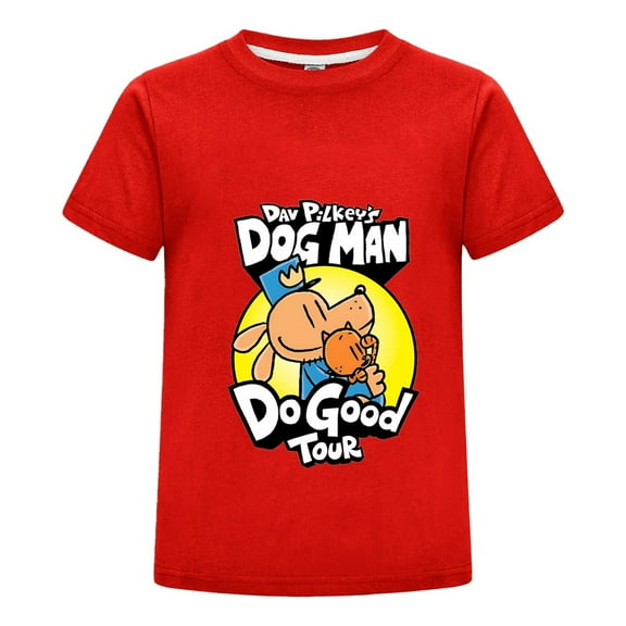 Dog Man Do Good Tour Promo Art Kids Boys Girls Graphic Tee – Soft Cotton Comic Book Hero T-Shirt Top