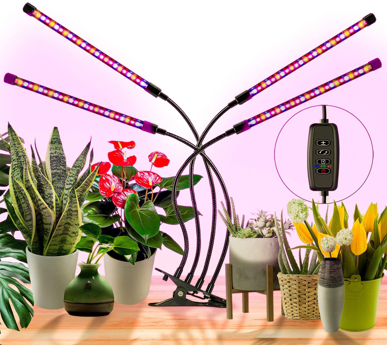 Full Spectrum Auto ON&Off Timer Indoor Plant Veg Flower LED Grow Light Strip 