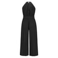 thumbnail image 5 of Michellecmm  Women's One-Piece Suit, Sleeveless Bandage Pleated Wide-Leg Jumpsuit, 5 of 6