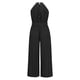 thumbnail image 5 of VISgogo Traje de una pieza para mujer, mono de pierna ancha plisado con vendaje en la cintura sin mangas en color sólido VISgogo moda, 5 of 6