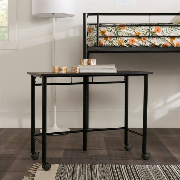 Pemberly Row Modern Metal Twin Loft Bed with Desk and Shelves in
