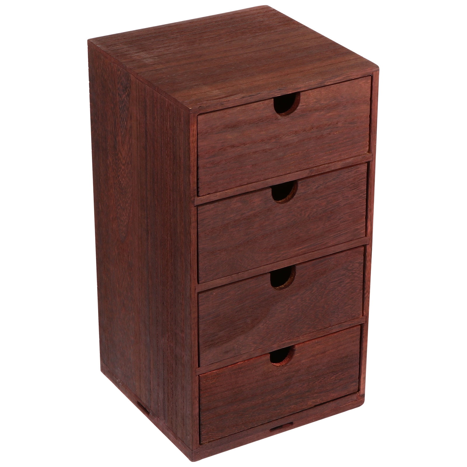 1pc Desktop Storage Box Vintage Drawer Box Wooden Storage Organizer (Four-layer)