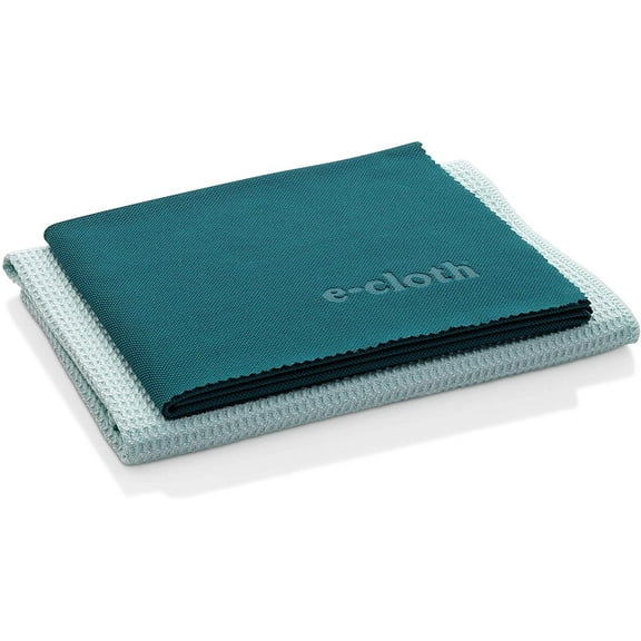 E-Cloth Window Cleaning Pack Microfiber Glass and Polishing Cloth - Reusable - Set of 2