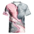 thumbnail image 4 of WXLWZYWL Womens Summer Tops Casual Printing Shirts Short Sleeve Loose Tee Tops V Neck Blouse Pink, 4 of 5