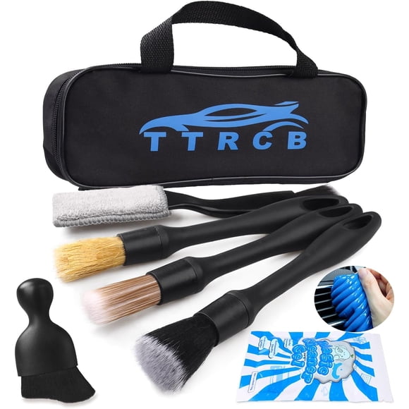 Juego de cepillos para decoración de automóviles TTRCB, 7 piezas, pelo de jabalí ultrasuaves