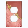 thumbnail image 2 of Metal Light Switch Plate Cover Red Floral Damask Frame Honeycomb Trim DAM056, 2 of 13