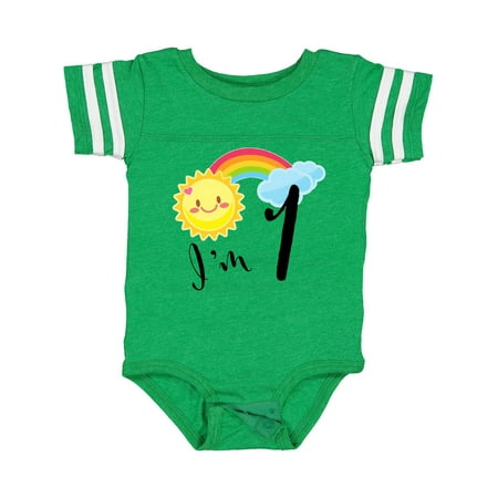 

Inktastic I m 1- First Birthday Sun Rainbow Gift Baby Boy or Baby Girl Bodysuit