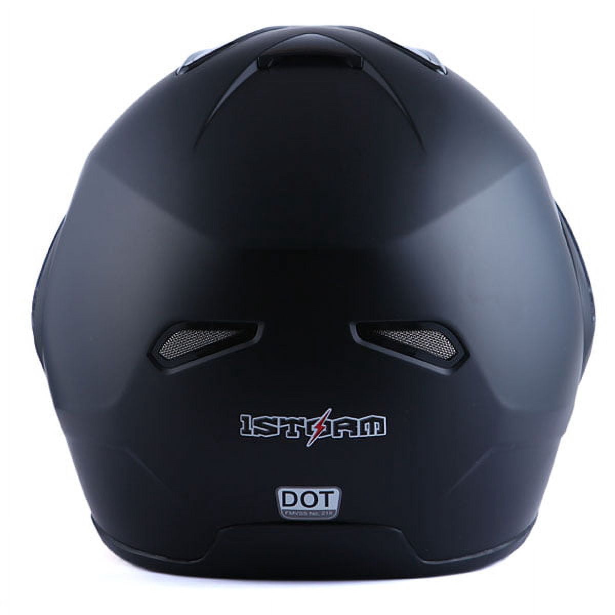 1Storm Motorcycle Street Bike Modular/Flip up Dual Visor/Sun Shield Full Face Helmet HG339 Matt Black