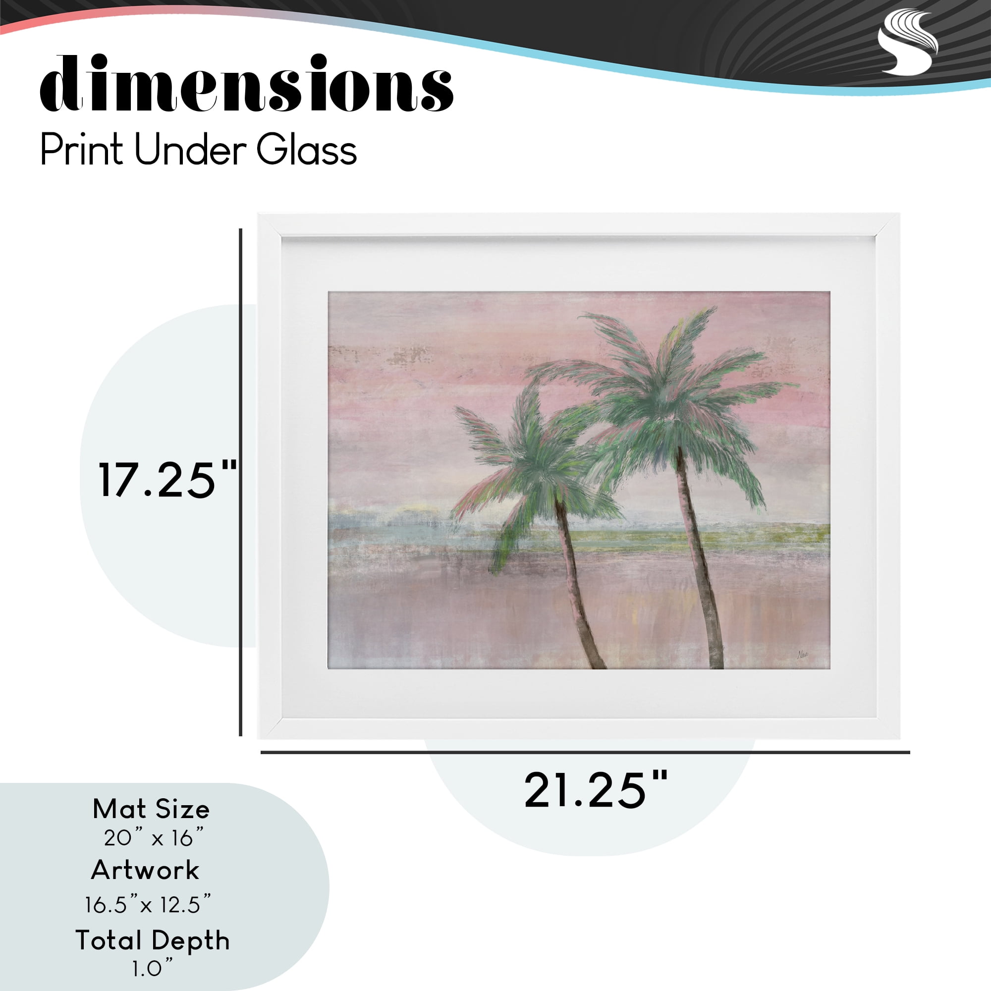 Stupell Industries Sunset Palms at Dusk White Framed Print Under Glass, design by Nan