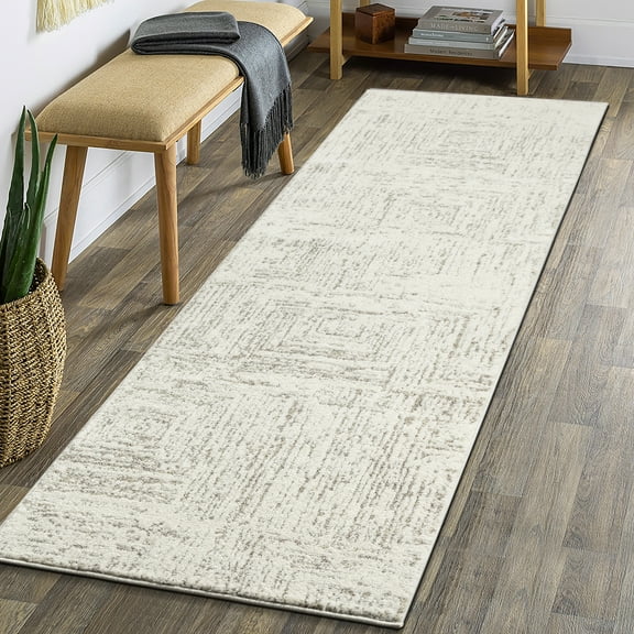 Concord Global Trading Naples Ivory 2 ft. x 7 ft. Contemporary Runner Rug