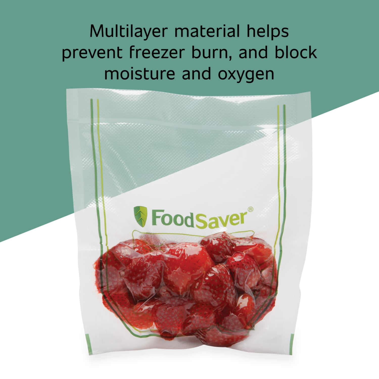 (2 pack) FoodSaver Quart Easy Fill Vacuum Sealer Bags (9.5" x 8"), 16-Count BPA-Free Vacuum Seal Bags for Food Storage and Sous Vide, Works With FoodSaver Vacuum Sealer Machines