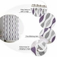 thumbnail image 3 of Purple Grey Shower Curtain, 48" x 72", Medieval Print Waves Geometric Waterproof Bathroom Curtain Washable Shower Curtain Set with 12 Hooks, 3 of 6