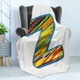 thumbnail image 4 of Letter Z Soft Flannel Fleece Throw Blanket, Z Letter Celebration First Name of Birthday Girls Boys with Ornament Forms, Cozy Plush for Indoor and Outdoor Use, 70" x 90", Multicolor, by Ambesonne, 4 of 5