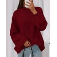 thumbnail image 5 of PRETTYGARDEN Women's Fall Oversized Sweaters Chunky Knit Mock Neck Long Sleeve Casual Trendy Pullover Winter Clothes, 5 of 9