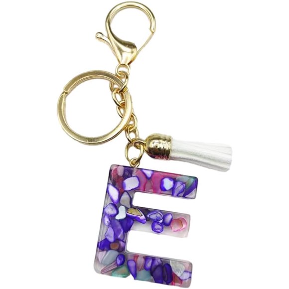 Porte-clés de Lettre, 26 Lettres A-Z Porte-Clés de Lettre Décoratif, Porte-Clés de Nom pour les Femmes Filles Hommes Cadeau Adolescent