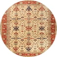 thumbnail image 1 of Ahgly Company Machine Washable Indoor Round Traditional Chrome Gold Yellow Area Rugs, 3' Round, 1 of 7