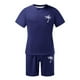 thumbnail image 2 of Conjunto de Sudadores de Hombres Impresión Casual Deportes de Manga Corta Cuello Redondo, Traje de Deporte de 2 Piezas con Pantalones de Corredores de Cintura Elástica, 2 of 4