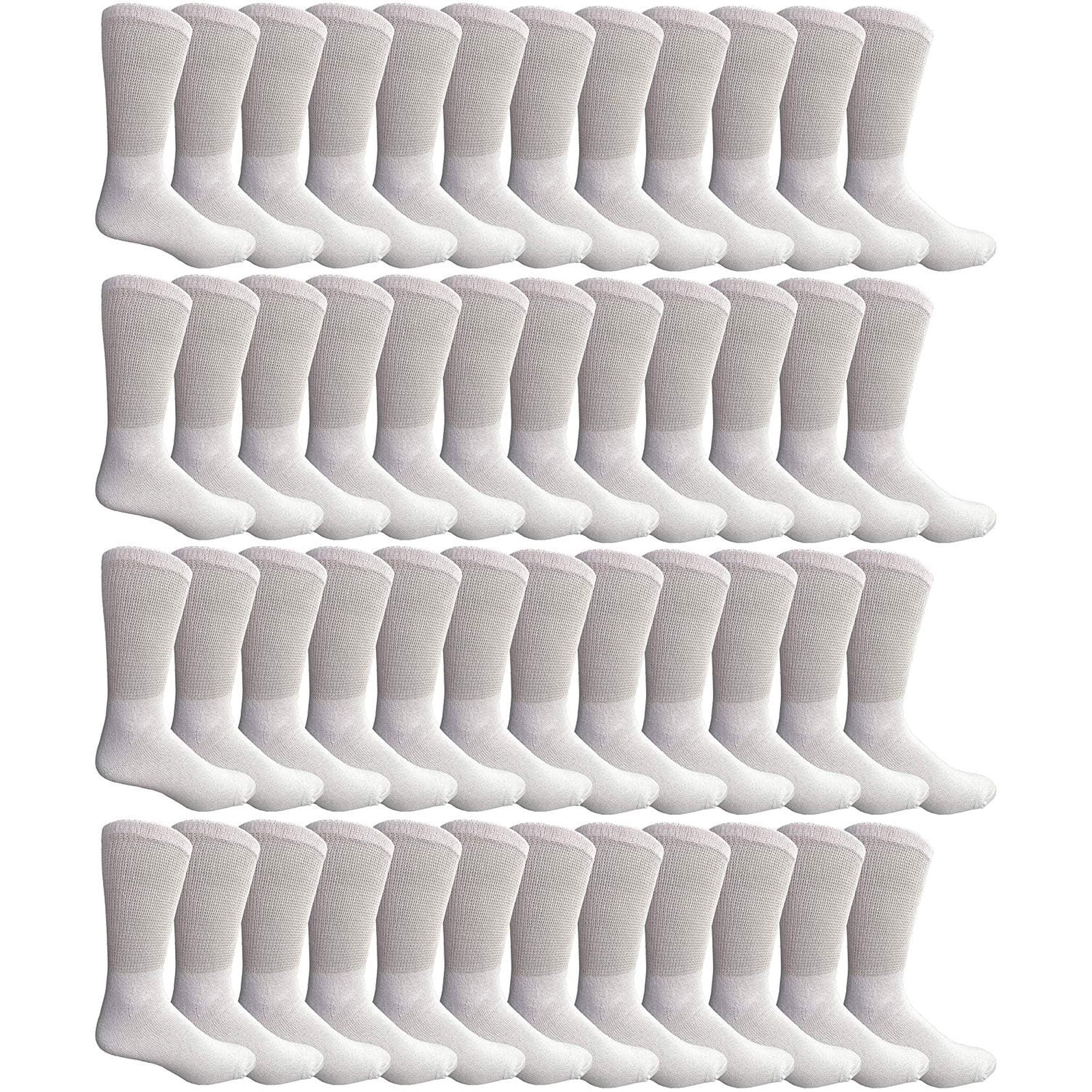 Yacht & Smith Wholesale Bulk Cotton Diabetic Crew And Ankle Socks, Loose Fit Top Non-Binding Medical Socks