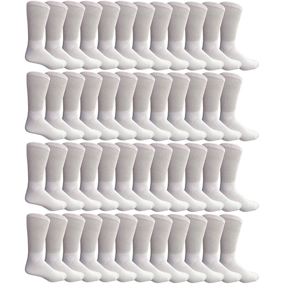 Yacht & Smith Wholesale Bulk Cotton Diabetic Crew And Ankle Socks, Loose Fit Top Non-Binding Medical Socks