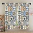 thumbnail image 5 of Blackout Kids Curtains,Multicolor Ethnic Geometric Patchwork Pattern Childrens Insulated Curtains Set Of 2,Bedroom Essentials,Toddler Room Decor 52x63in(132x160cm), 5 of 5