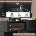 thumbnail image 6 of Black Vanity Desk with Mirror and Lights, Makeup Vanity Table with Charging Stations&6 Drawers&Storage Cabinet&Glass Tabletop for Bedroom, 6 of 8