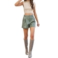 thumbnail image 4 of xiaxaixu Women's Mock Neck Tank Tops Basic Sleeveless Solid Color Ruched Crop Tops Slim Fit Summer Shirts, 4 of 9