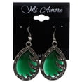 thumbnail image 2 of Mi Amore Antiqued Dangle-Earrings Green/Silver-Tone, 2 of 2
