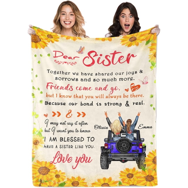 LHSHID StellarStyle Best Friends Birthday Gifts for Women Personalized Blanket with Photo Custom Best Friend Blanket Friendship Gifts for Women Friends BFF Unique Besties Gifts 30x40in