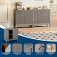 thumbnail image 5 of Litake 31.5" Fluted Cabinet with Storage, 2 Doors Sideboard Buffet Cabinet, Modern Accent Credenza with Adjustable Shelf and Wood Legs for Living Room, Dining Room, Kitchen, Entryway- Oak/Oak Gray, 5 of 7