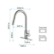 Touch Kitchen Faucet with Pull Down Sprayer-Brushed Nickel
