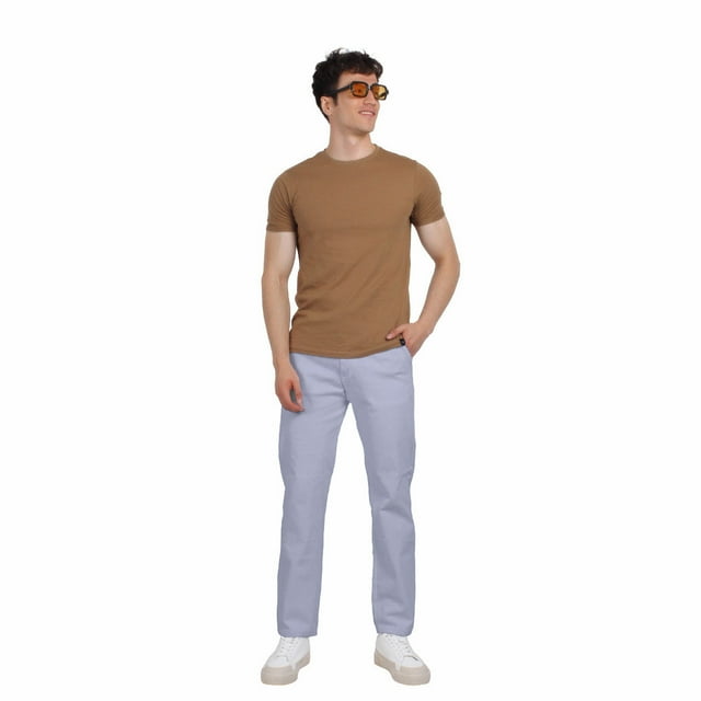 PANTALON SLIM GABARDINA HOMBRE GRIS PERLA