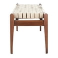 thumbnail image 5 of SAFAVIEH Couture Dilan Solid Leather Contemporary Bench, White/Light Brown, 5 of 11