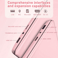 thumbnail image 5 of 2026 NEW 14.1" Pink Laptop with Rechargeable Silent Mouse, 8GB RAM 128GB SSD, Intel Celeron Processor, HD Display USB3.0 Webcam Notebook Computer for Student, Home Office, Perfect Gift for Lady, 5 of 7