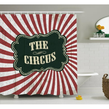 - Circus Decor Classical Circus Show Event Banner Advertisement Antique Art Logotype Art, Bathroom Accessories, 69W X 70L Inches, By Ambesonne