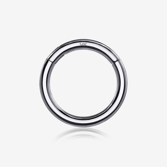 14 Karat White Gold Seamless Clicker Hoop Ring