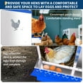 thumbnail image 3 of Chicken Nesting Boxes, 6 Compartment Metal Chicken Egg Laying Box with Lid Cover and Stand for Hens/Ducks, Easy Egg Collection Hen Roosting and Coop Use, Blue, 3 of 7