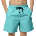 thumbnail image 3 of HAOTAGS Swim Trunks for Big Boys（6-14）, Swimsuit with Mesh Liner Quick Dry Swim Shorts Swimwear Kids Beach Board Shorts Green 12-13Years, 3 of 10