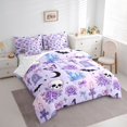 thumbnail image 2 of Castle Fairy Kawaii Gothic Skull Bat Queen Bedding 7pcs,Rose Crystal Butterfly Bedding Comforter Set Queen,Ivory Light Purple,Reversible, 2 of 7