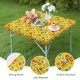 thumbnail image 4 of Fairy Princess Flower Pattern Square Fitted Tablecloth with Elastic Edge,Square Table Cover,Washable Elastic Table Cover for Home Kitchen Party Decor 36"x36", 4 of 6