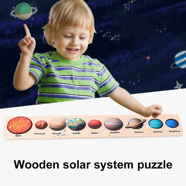Rompecabezas del sistema solar Tablero de 8 planetas, diseño creativo, universo cognitivo, juguetes, el mejor regalo para niños y niñas